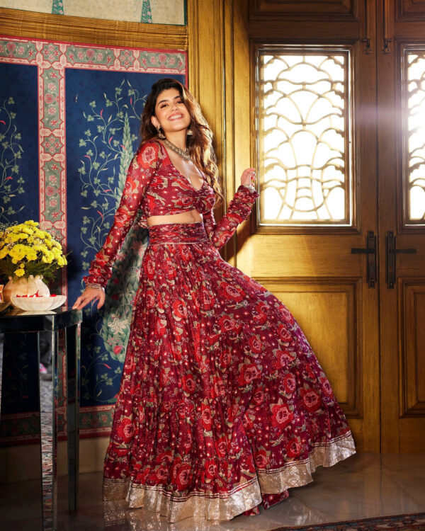 ININA CHANDERI LEHENGA SET