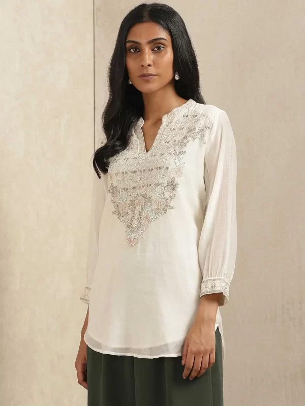 Ivory Embroidered Kurti