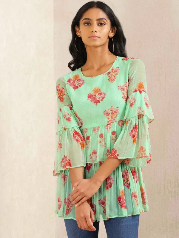 Mint Floral Print Kurti