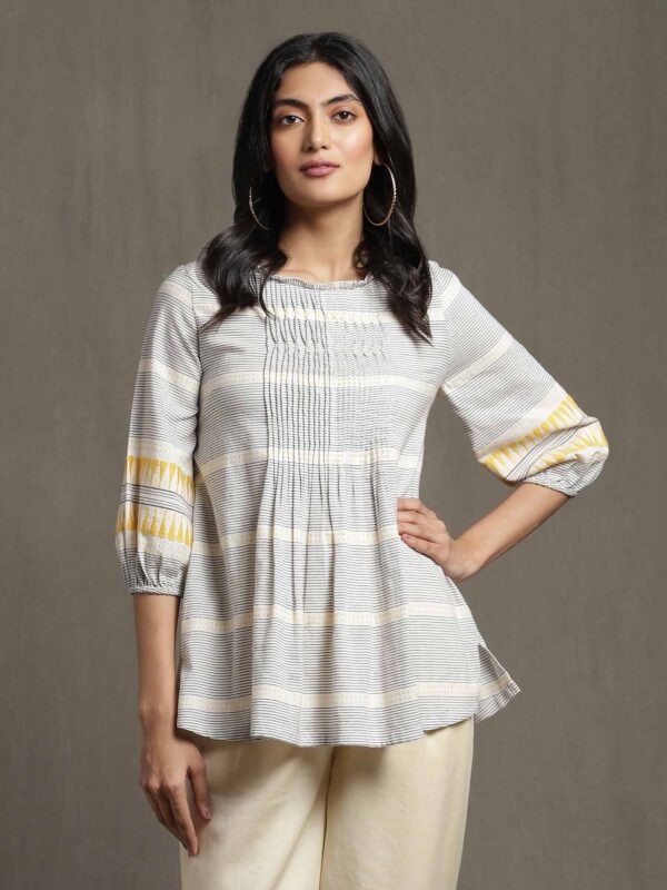 White Kurti With Pintuck Detail